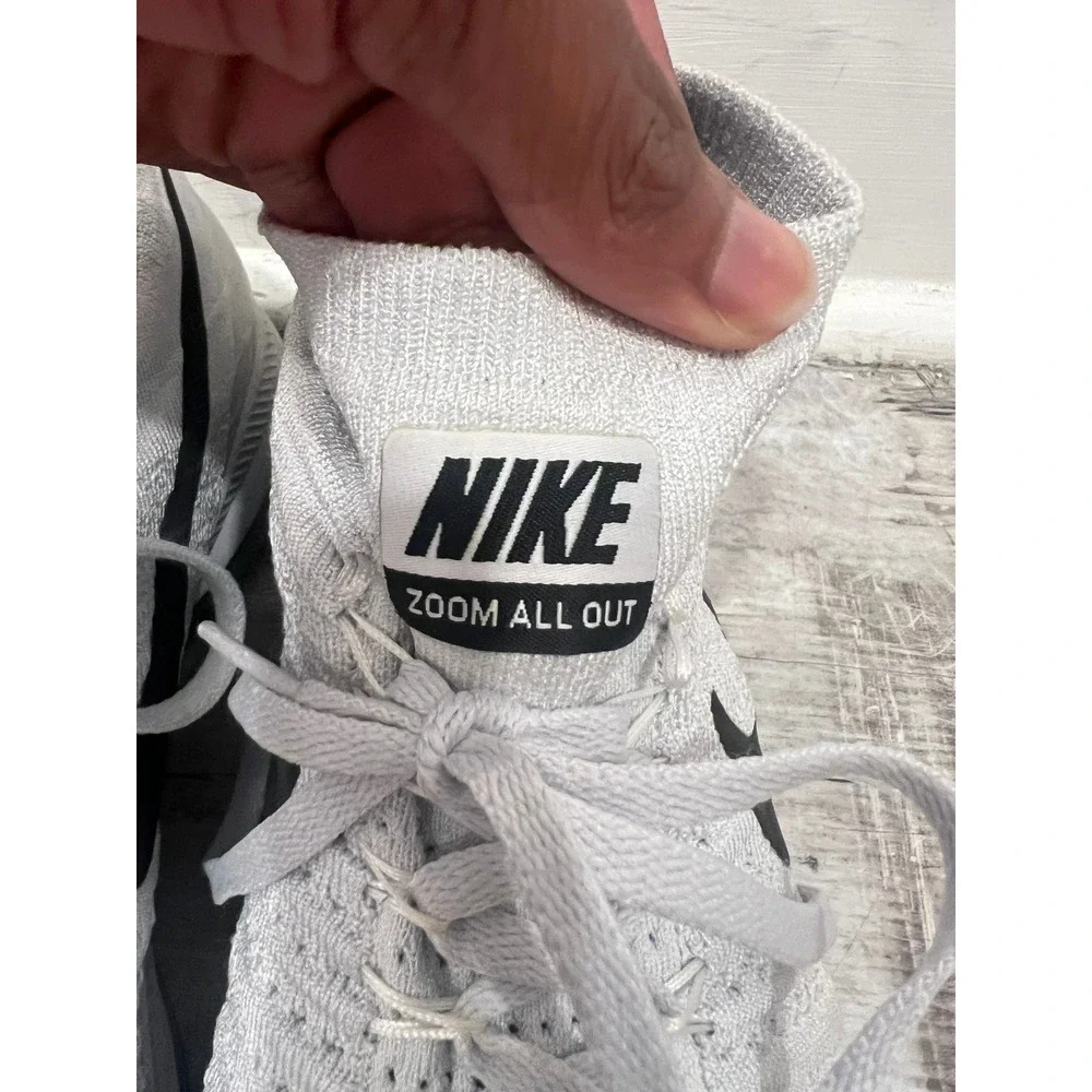 Nike Sneakers Mens Zoom All Out Flyknit White Black Running Shoes Size 9.5